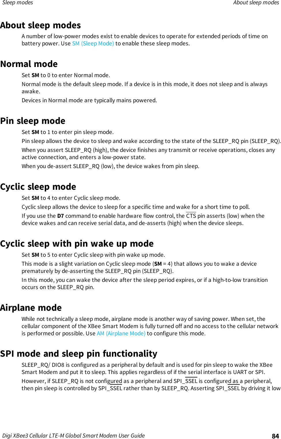 Page 84 of Digi XB3M1 XBee3 Cellular LTE-M User Manual 