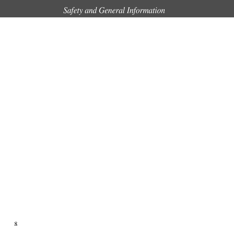 Safety and General Information8