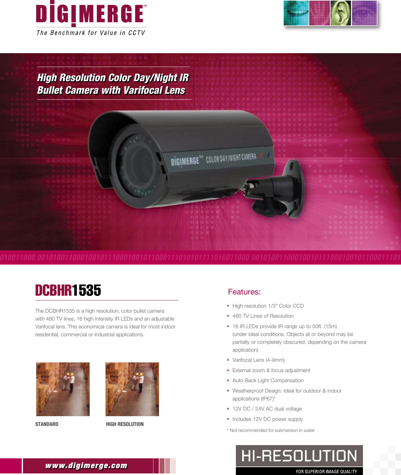 Page 1 of 2 - Digimerge Digimerge-Dcbhr1535-Users-Manual-  Digimerge-dcbhr1535-users-manual