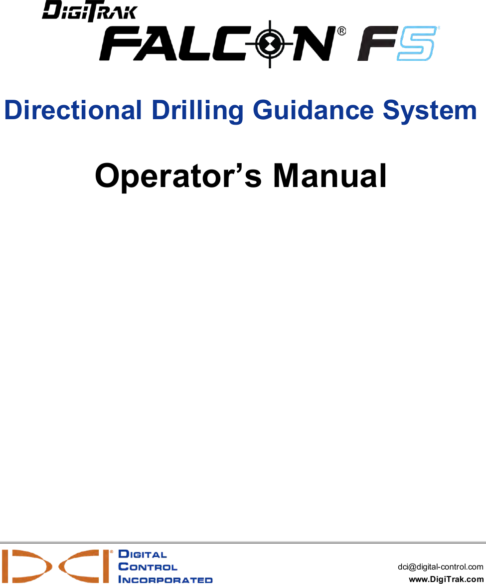dci@digital-control.comwww.DigiTrak.comDirectional Drilling Guidance SystemOperator’s Manual