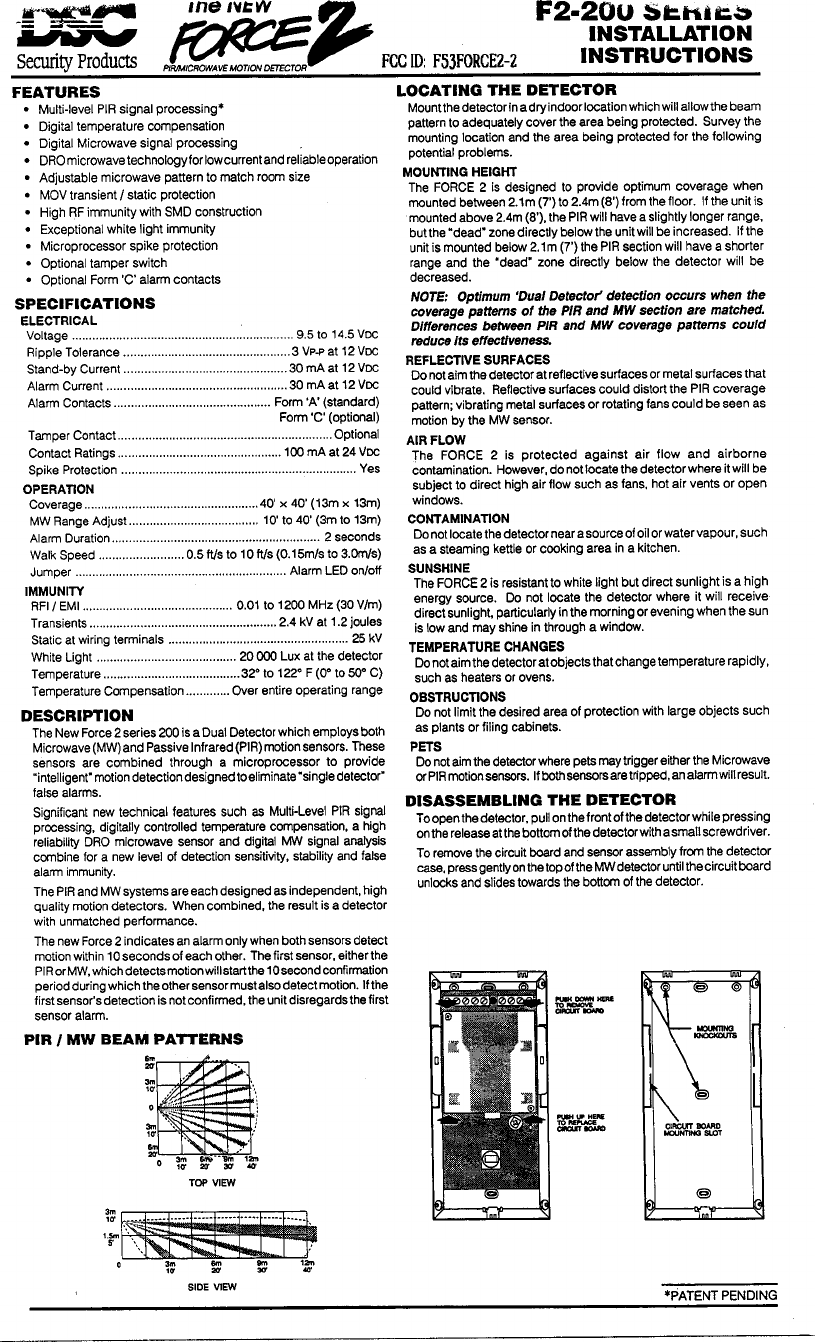 Digital Security Controls FORCE2-2 User Manual 55888