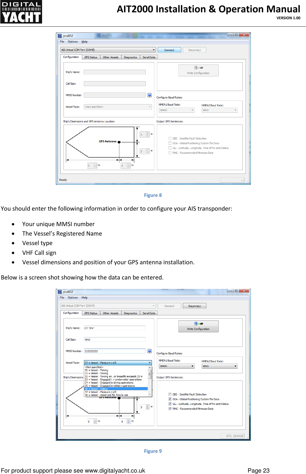Digital Yacht ZDIGAIT2000 Class B AIS Transceiver User Manual AIT2000 V1 00 Eng