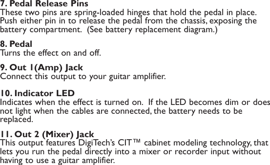 Page 7 of 12 - Digitech Digitech-Main-Squeeze-Owner-S-Manual Main Squeeze Manual - V