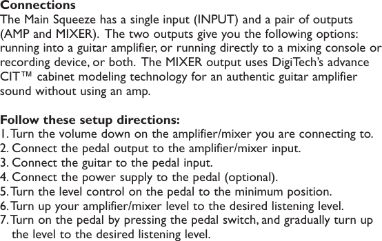 Page 8 of 12 - Digitech Digitech-Main-Squeeze-Owner-S-Manual Main Squeeze Manual - V