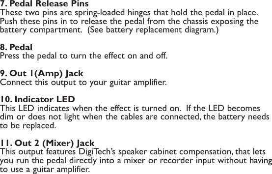 Page 7 of 12 - Digitech Digitech-Screamin-Blues-Owner-S-Manual Screamin' Blues Manual RevA