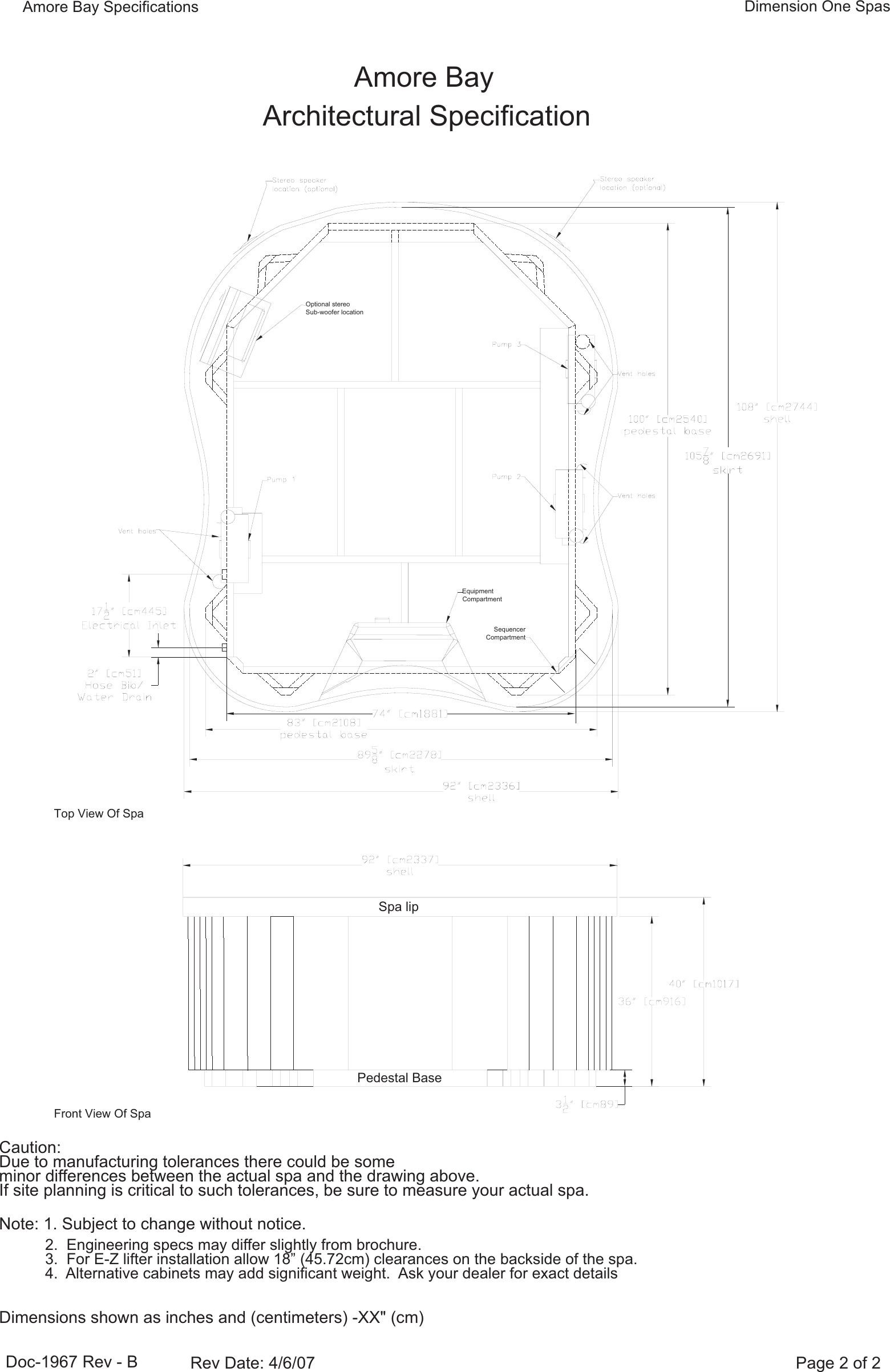 Page 2 of 2 - Dimension-One-Spas Dimension-One-Spas-Amore-Bay-Users-Manual- Doc-1967  Dimension-one-spas-amore-bay-users-manual