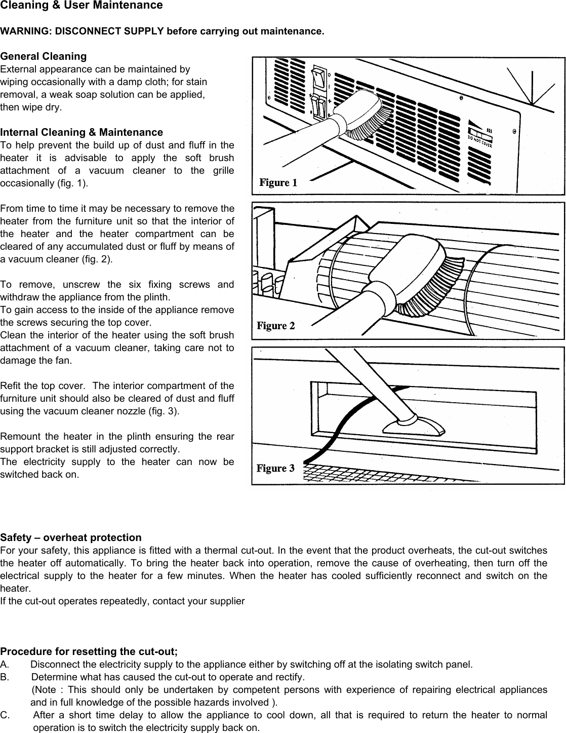 Page 3 of 4 - Dimplex Dimplex-Bfh24T-Users-Manual BFH24T Base Unit Heater - Issue 7