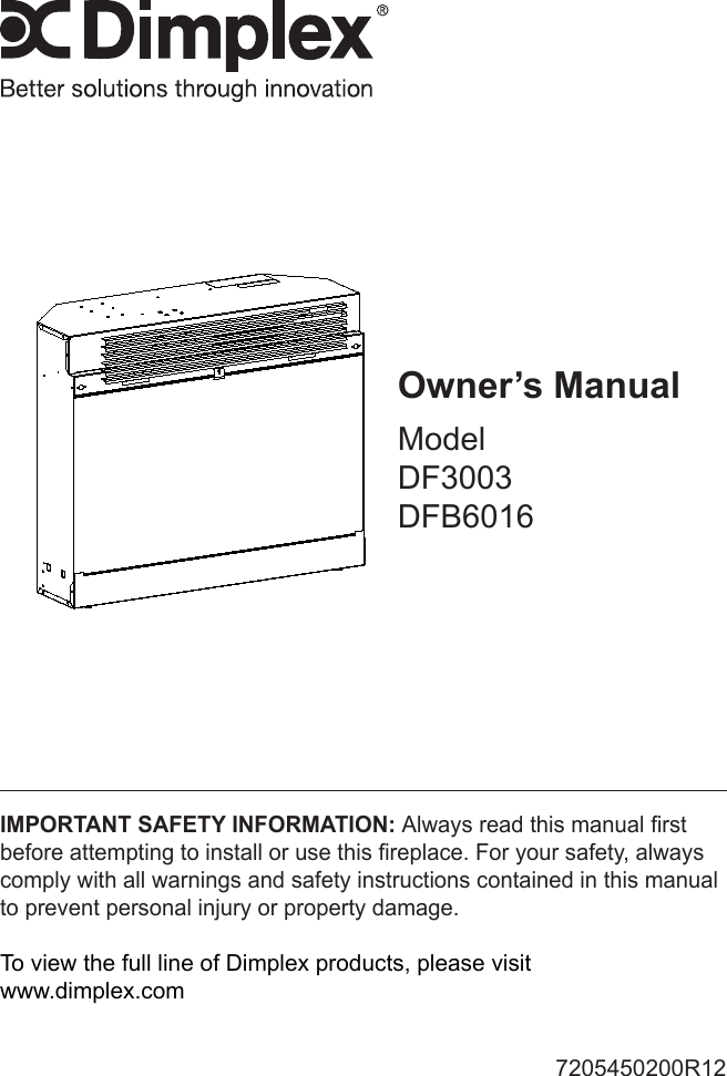 Dimplex Dfb6016 Users Manual