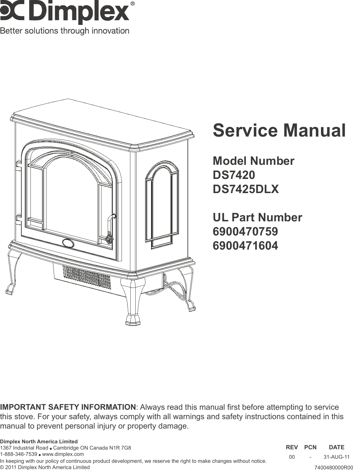 Dimplex Ds7420 Users Manual