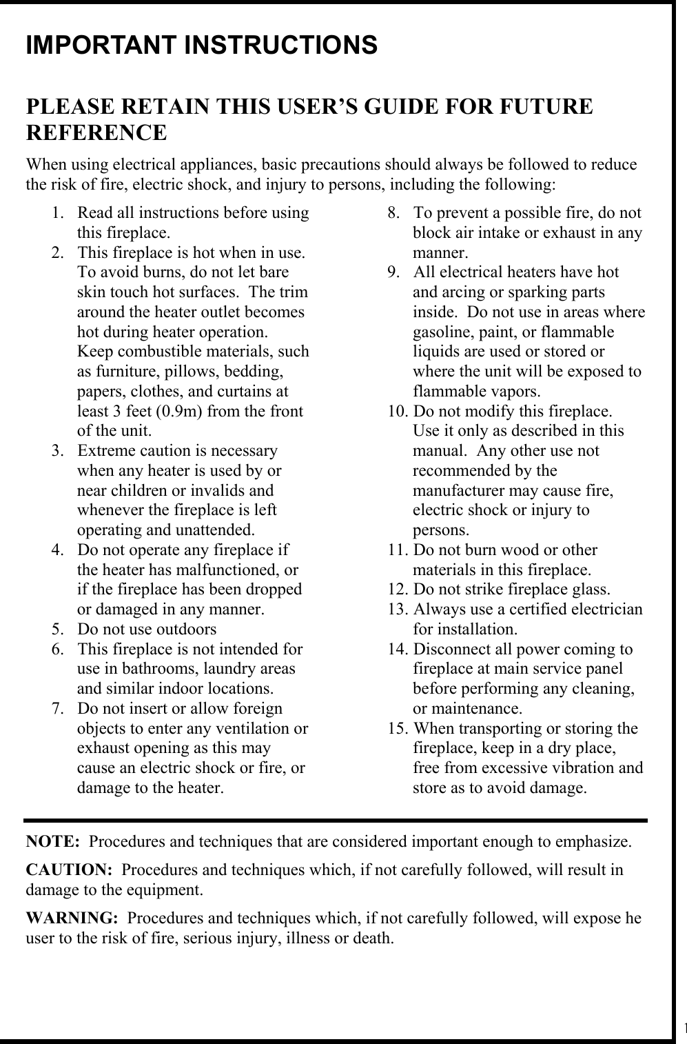 Page 4 of 10 - Dimplex Dimplex-Electric-Fireplace-Users-Manual- QUICK REFERENCE GUIDE  Dimplex-electric-fireplace-users-manual