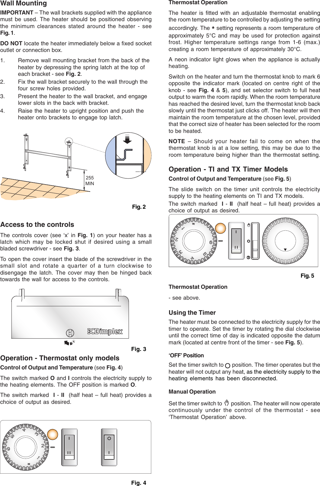 Page 2 of 4 - Dimplex Dimplex-Plx-500-Wti-500-Users-Manual- EC53.. Series Instructioons  Dimplex-plx-500-wti-500-users-manual