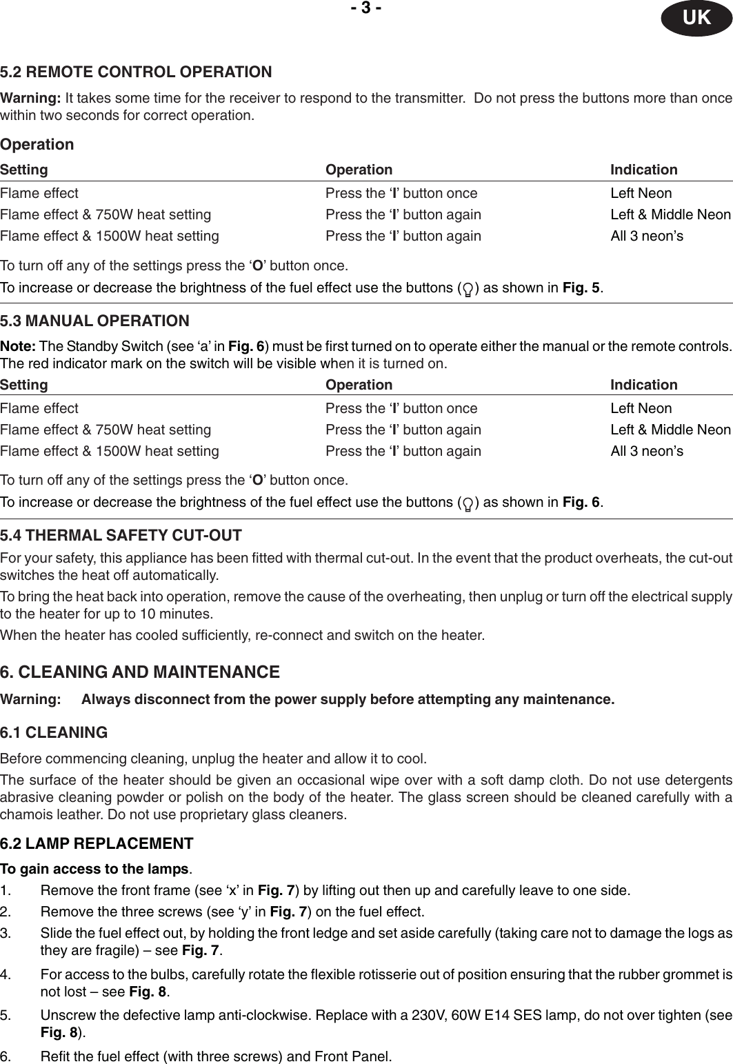 Page 7 of 8 - Dimplex Dimplex-Valencia-Users-Manual- Faber Spectra Instructions - Dimplex-valencia-users-manual