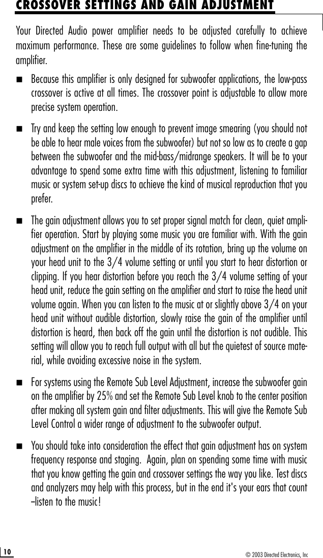 Page 10 of 12 - Directed-Audio Directed-Audio-350D-Users-Manual- G45011_11-03  Directed-audio-350d-users-manual