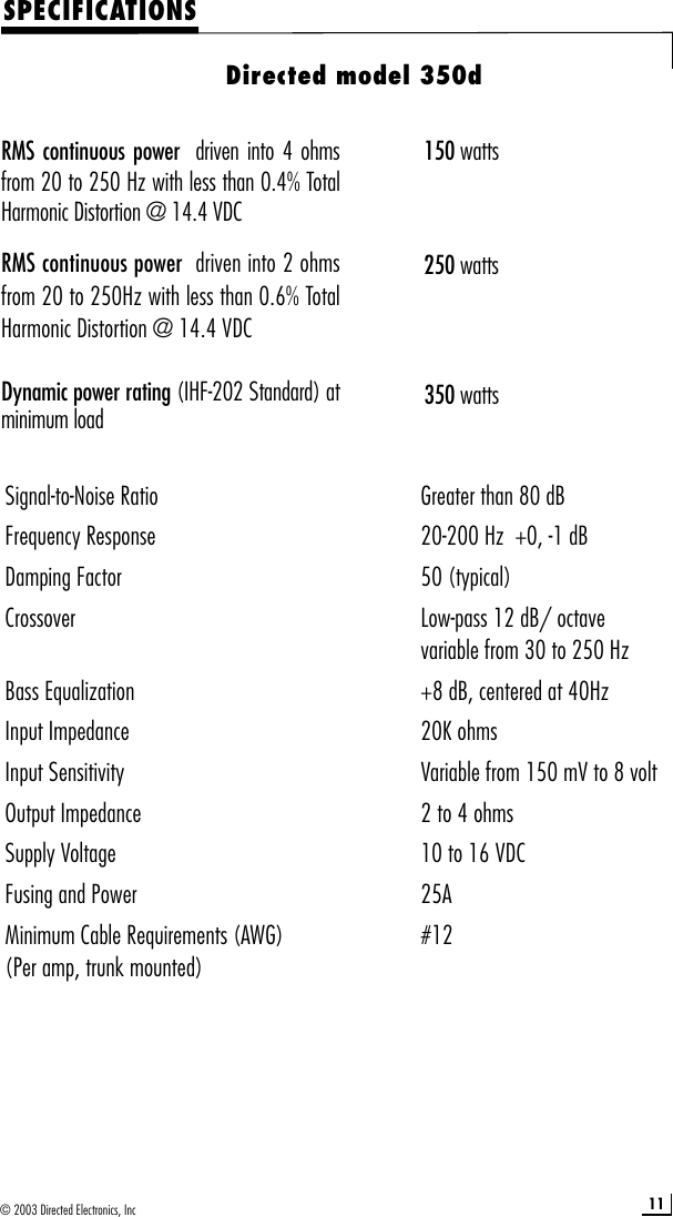 Page 11 of 12 - Directed-Audio Directed-Audio-350D-Users-Manual- G45011_11-03  Directed-audio-350d-users-manual