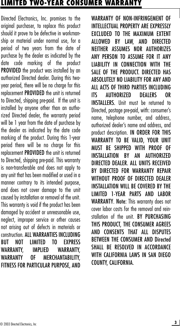 Page 3 of 12 - Directed-Audio Directed-Audio-350D-Users-Manual- G45011_11-03  Directed-audio-350d-users-manual