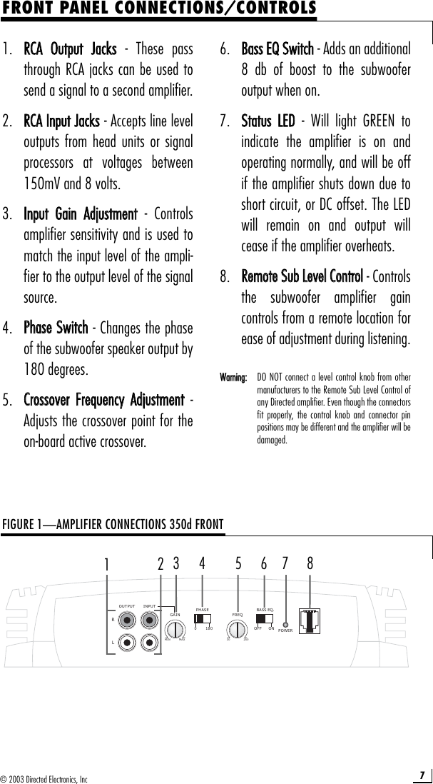 Page 7 of 12 - Directed-Audio Directed-Audio-350D-Users-Manual- G45011_11-03  Directed-audio-350d-users-manual