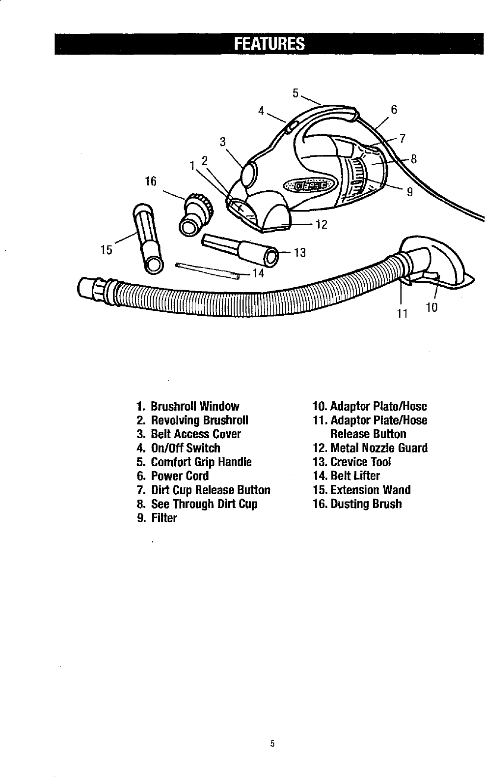 Page 5 of 10 - Dirt Devil 0100 User Manual  HAND VAC - Manuals And Guides L0610088