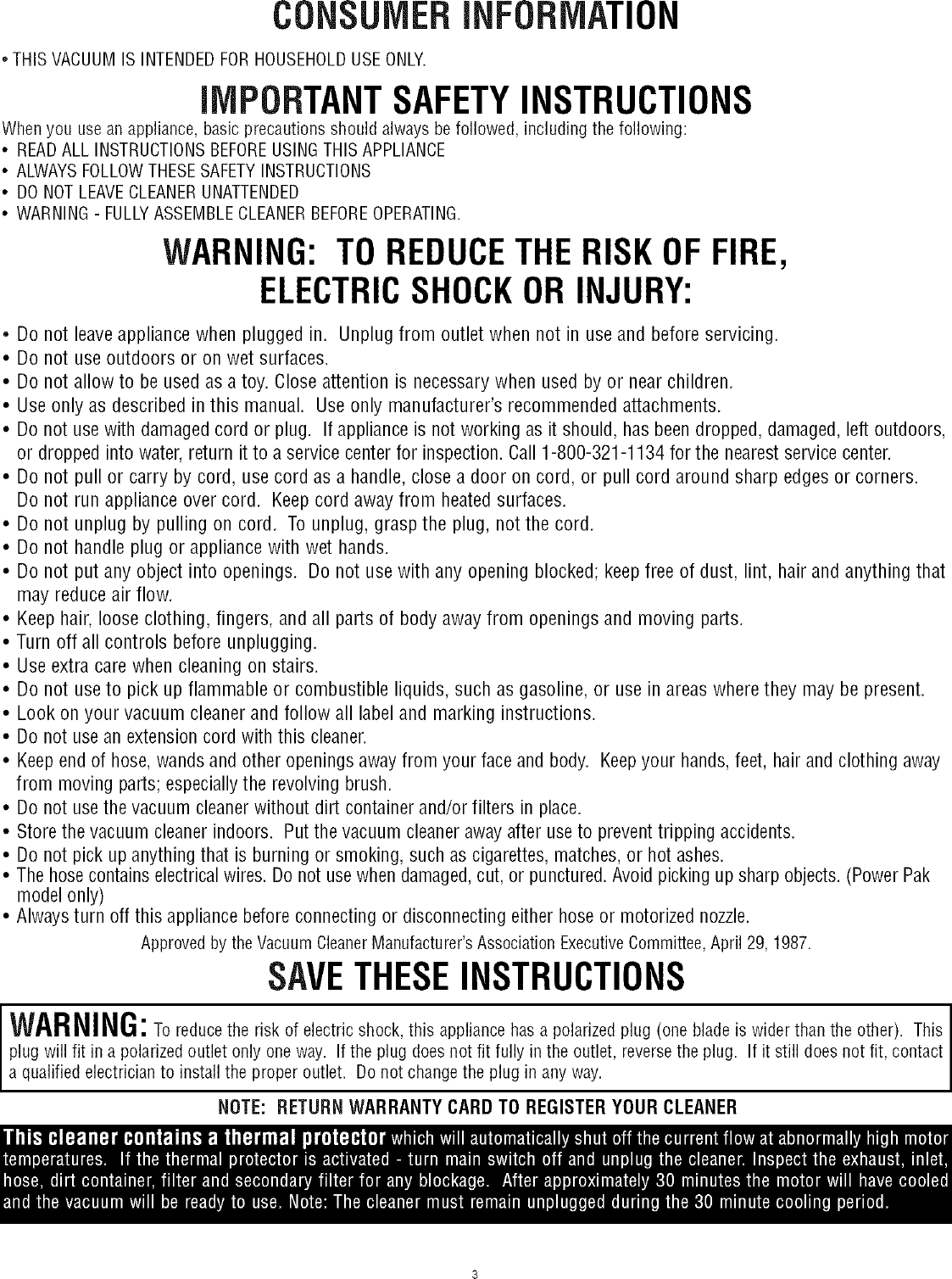 Page 3 of 8 - Dirt Devil 082500 User Manual BREEZE VISION - Manuals And Guides L0406053