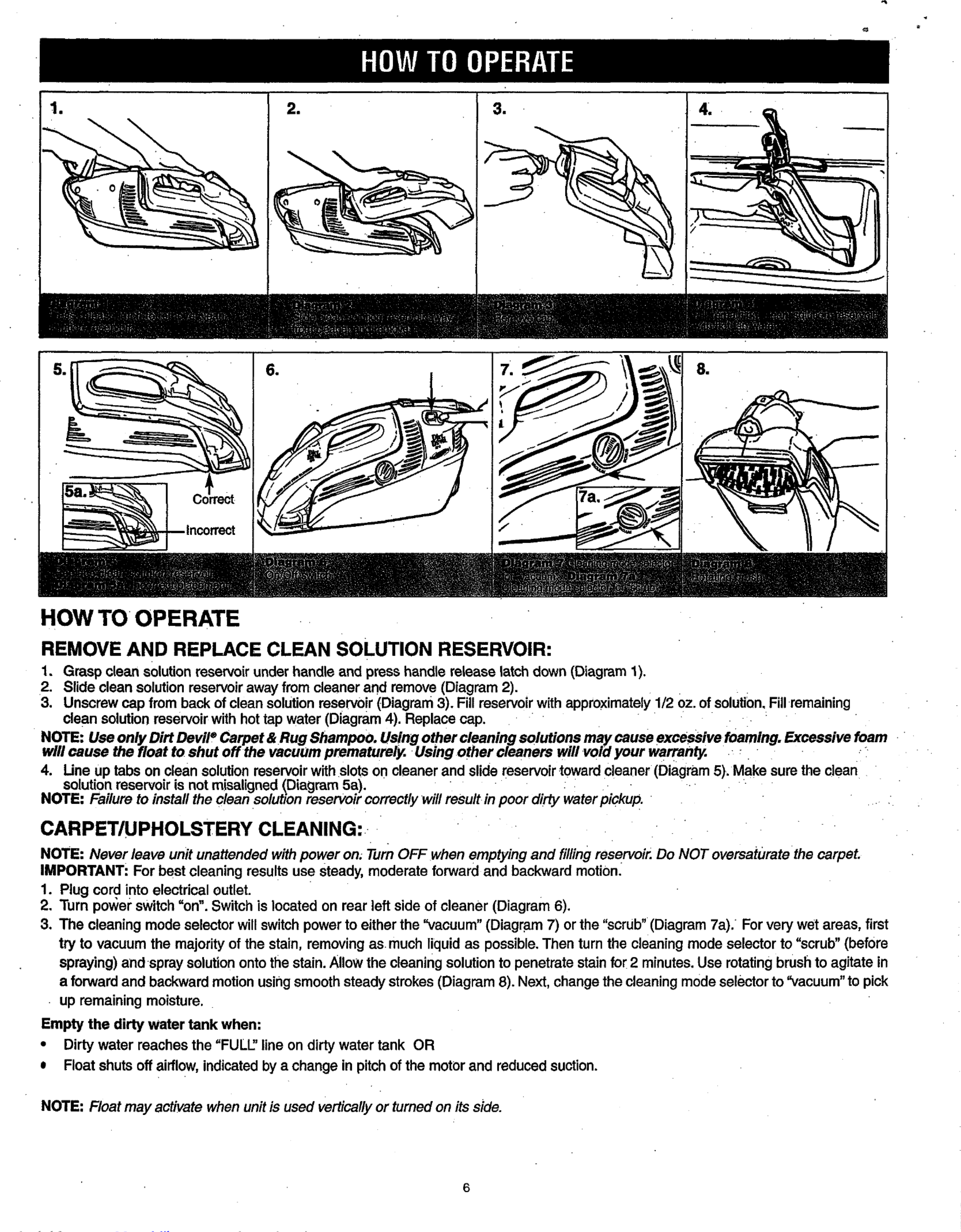 Page 6 of 8 - Dirt-Devil Dirt-Devil-Spot-Scrubber-Owners-Manual-1003005 User Manual