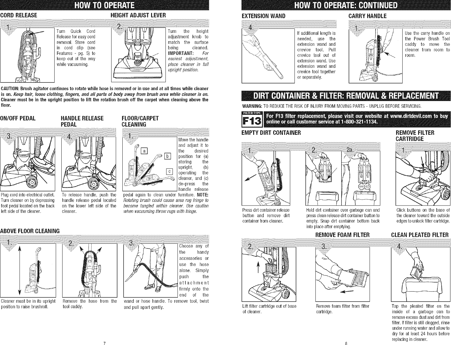 Page 4 of 6 - Dirt Devil M110000 User Manual  VACUUM - Manuals And Guides L0608063