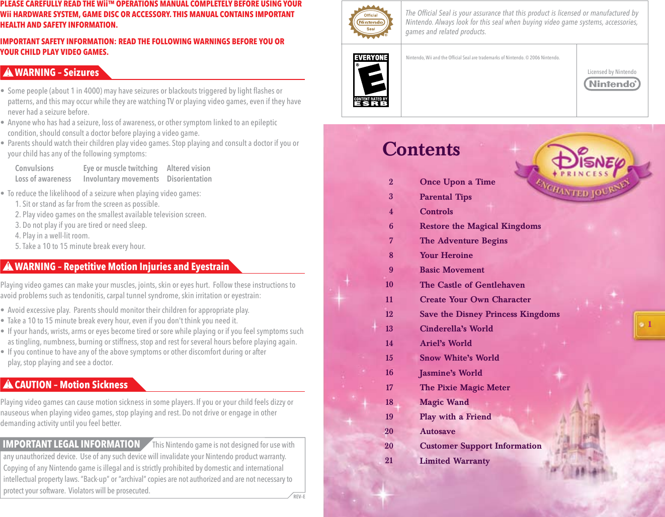 Page 2 of 12 - Disney-Interactive-Studios Disney-Interactive-Studios-Disney-Princess-Enchanted-Journey-Users-Manual-  Disney-interactive-studios-disney-princess-enchanted-journey-users-manual