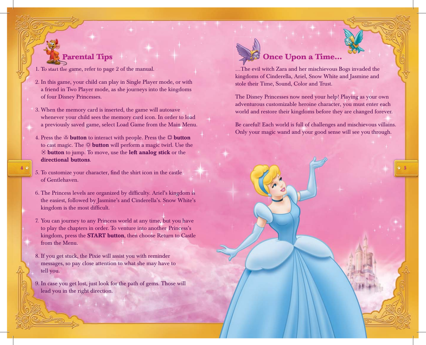 Page 4 of 11 - Disney-Interactive-Studios Disney-Interactive-Studios-Disney-Princess-Users-Manual- 07BVG105_PrincessPs2Manual_808  Disney-interactive-studios-disney-princess-users-manual