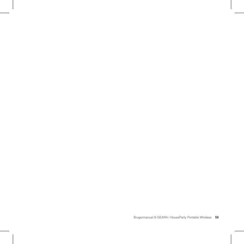 59Brugermanual til GEAR4 / HouseParty Portable Wireless