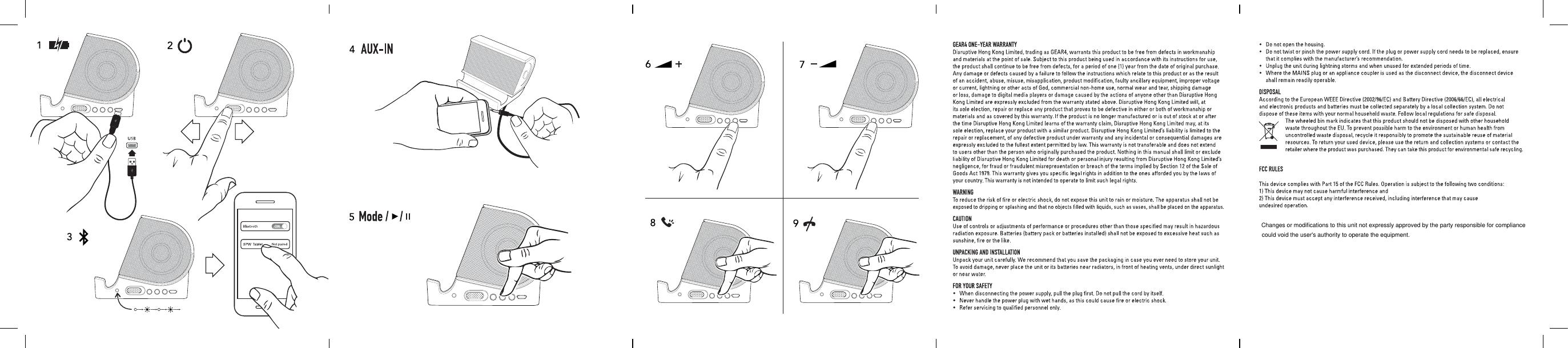 Changes or modifications to this unit not expressly approved by the party responsible for compliance could void the user's authority to operate the equipment.