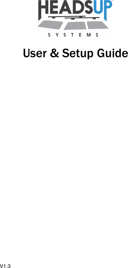 User &amp; Setup GuideV1.3