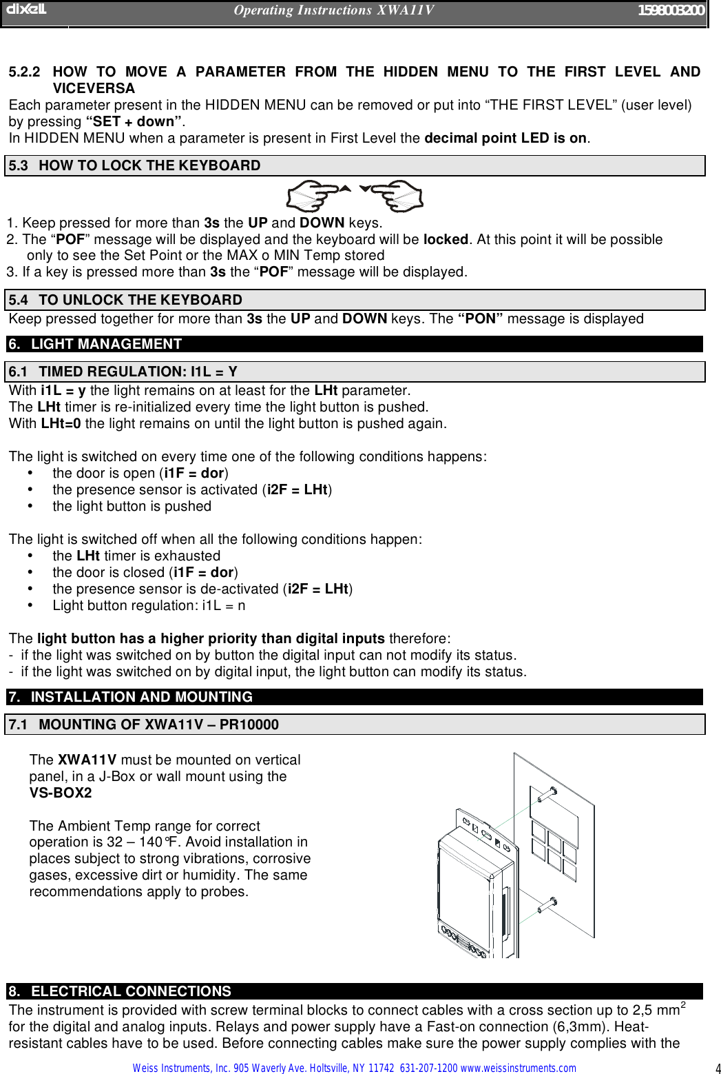 Page 4 of 8 - Dixi Dixi-Xwa11V-Users-Manual XWA11V.v2.2