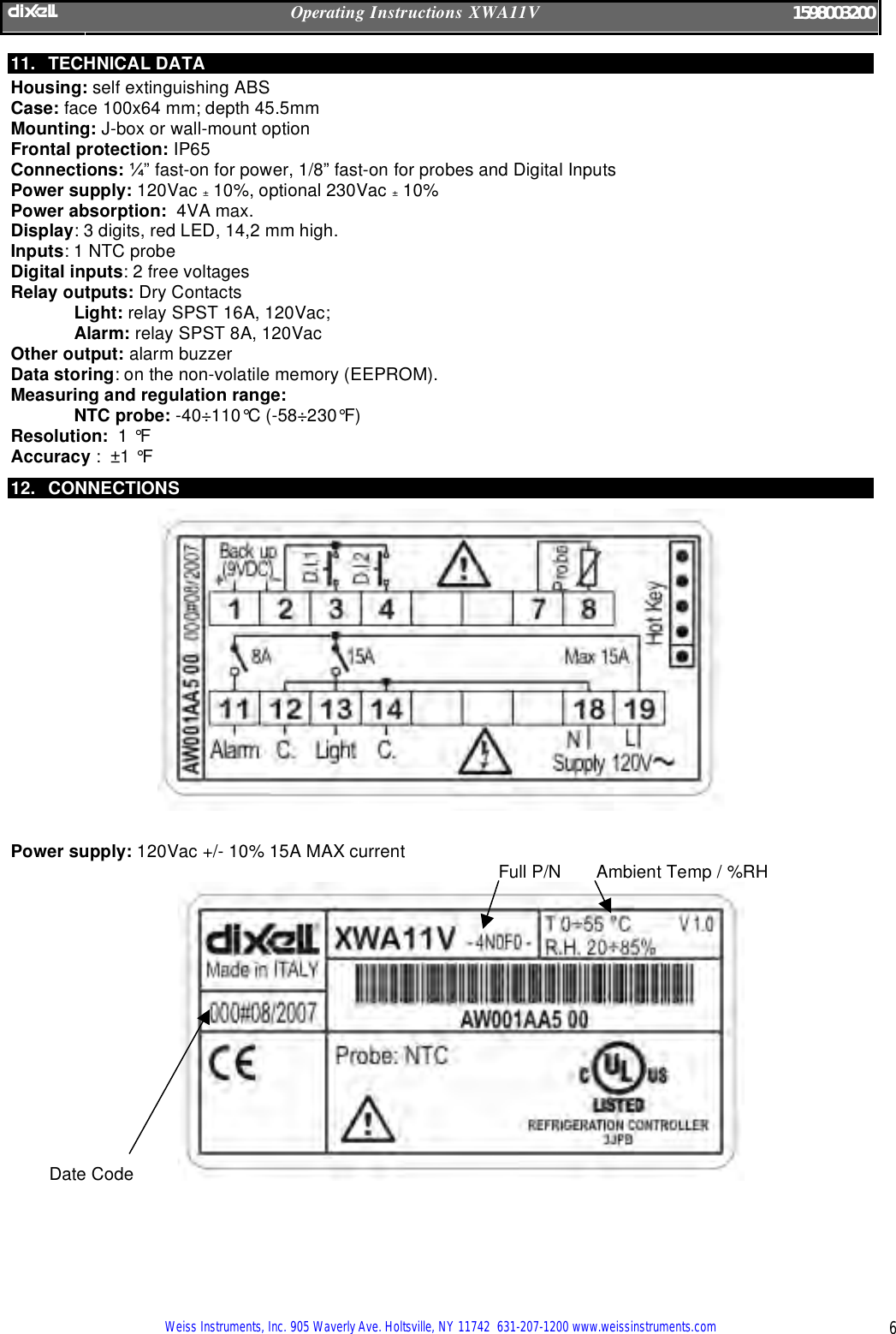 Page 6 of 8 - Dixi Dixi-Xwa11V-Users-Manual XWA11V.v2.2