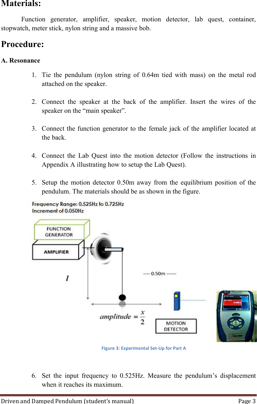 Page 3 of 10 - 01 Driven And Damped Pendulum Experiment Manual