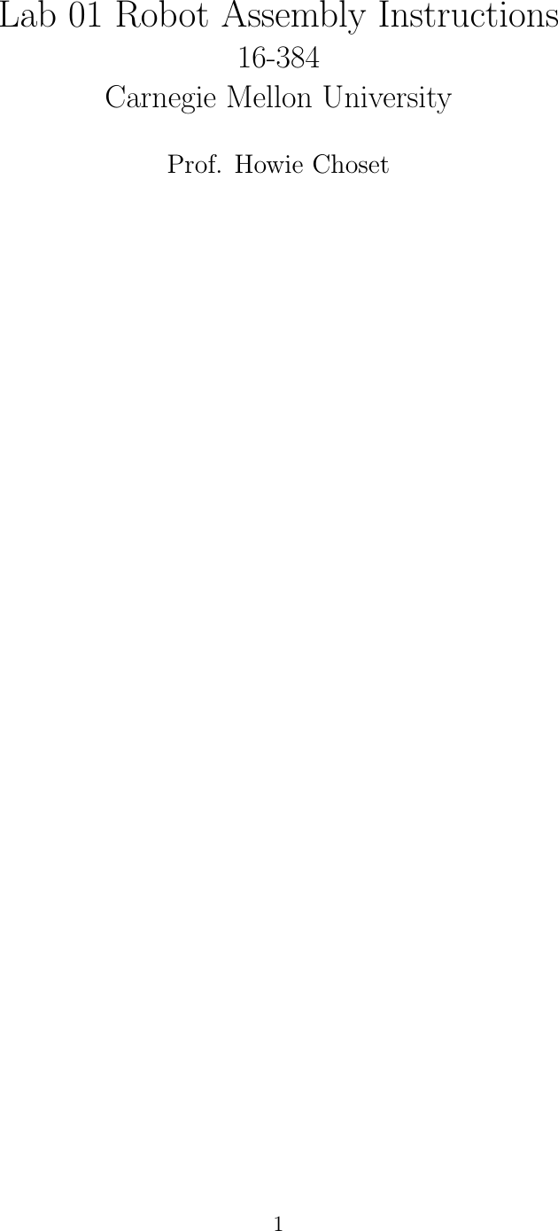 Page 1 of 11 - 01 Assembly Instructions