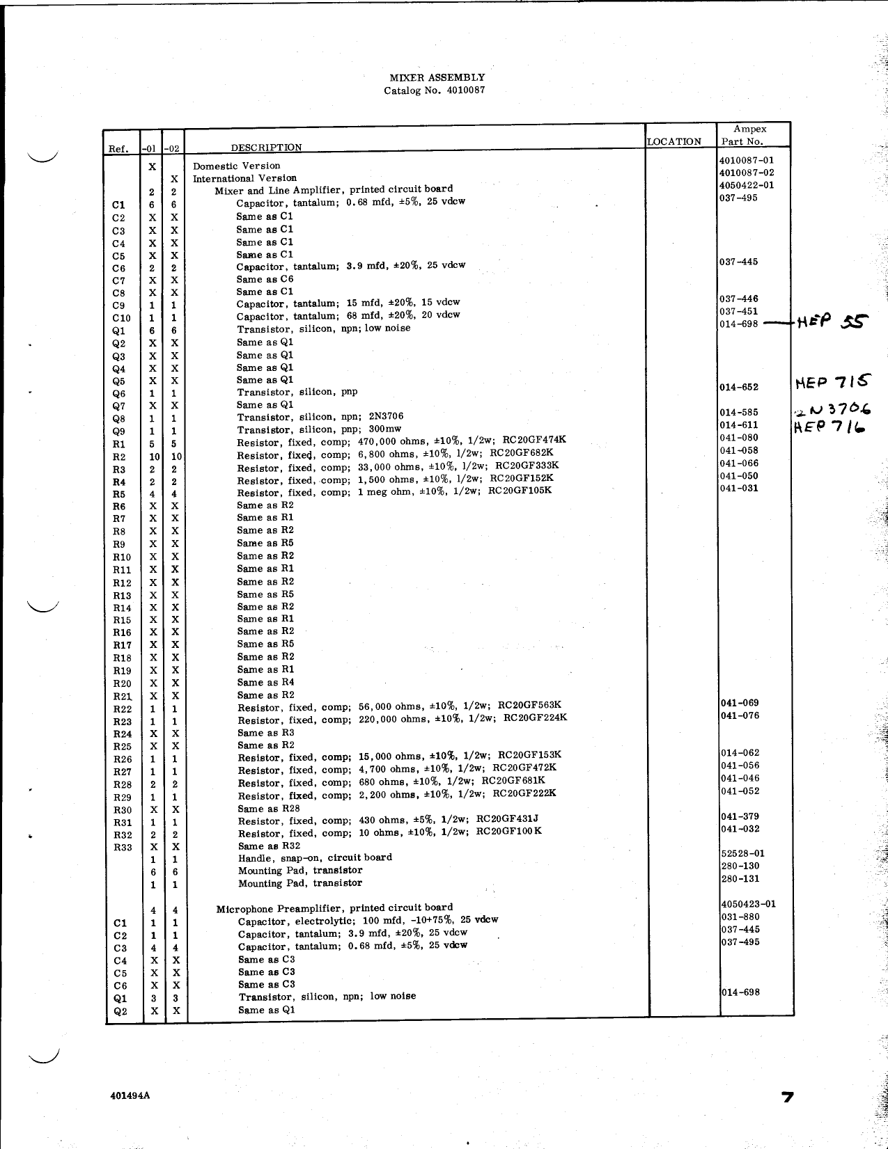 Page 1 of 7 - 05-Parts Lists Schematics