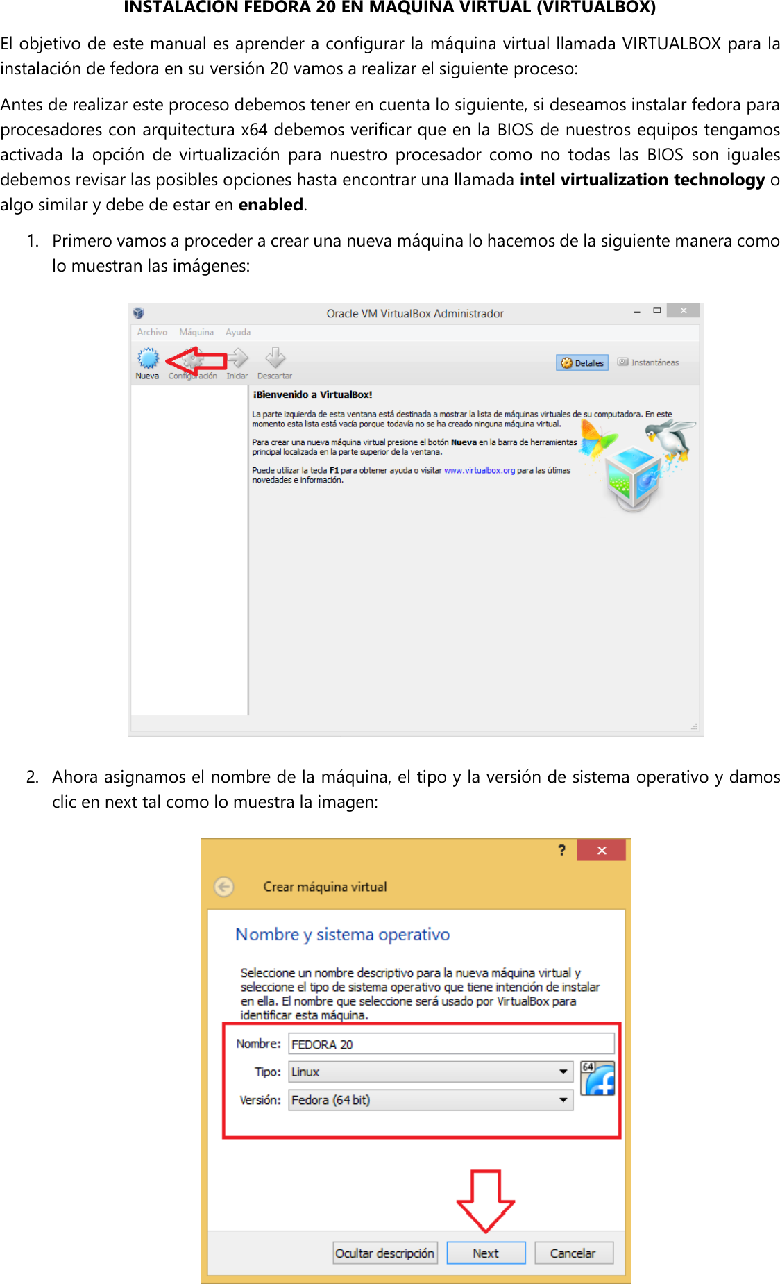 Page 1 of 12 - 08 MANUAL INSTALACION FEDORA EN VIRTUALBOX