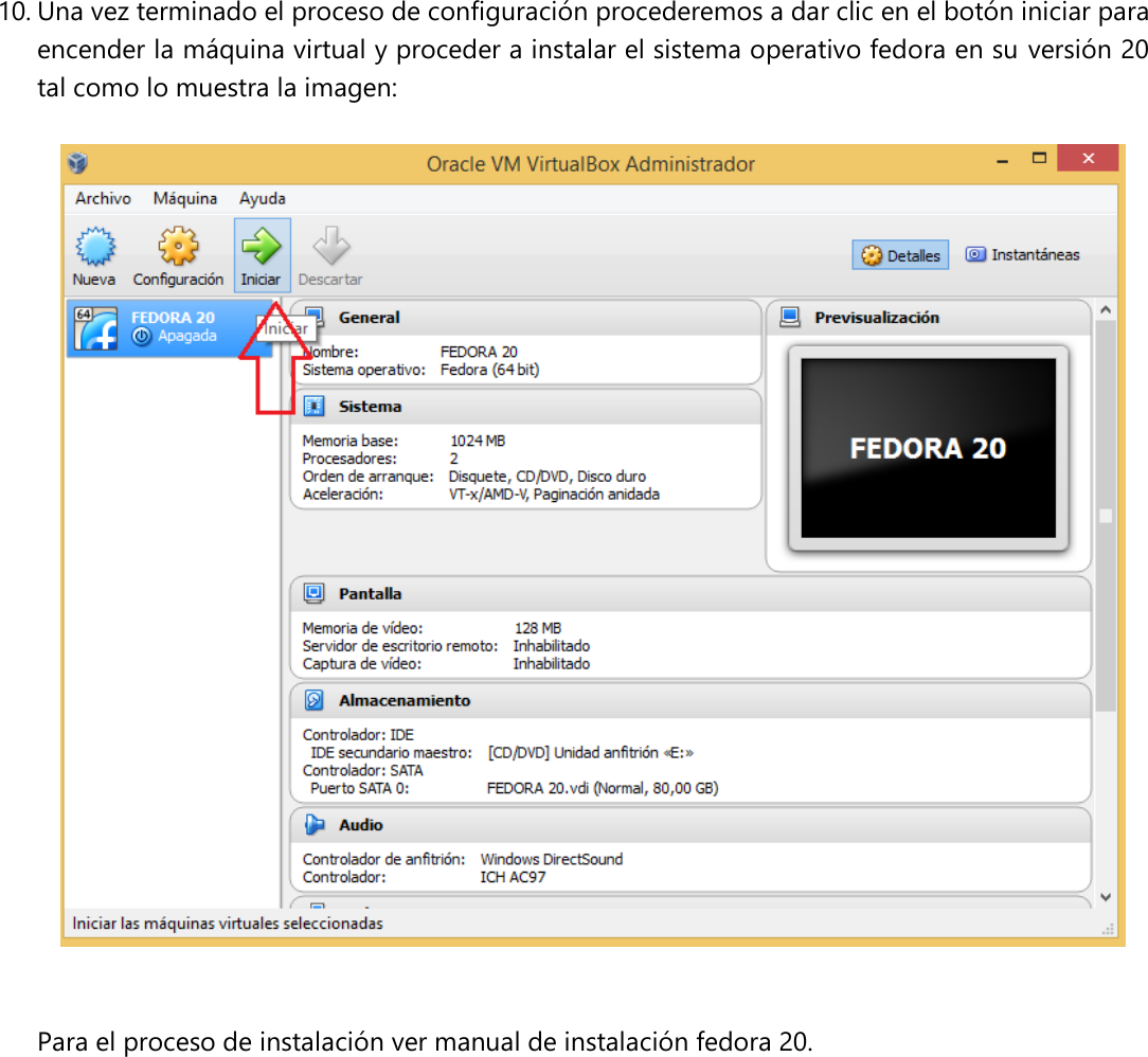 Page 9 of 12 - 08 MANUAL INSTALACION FEDORA EN VIRTUALBOX