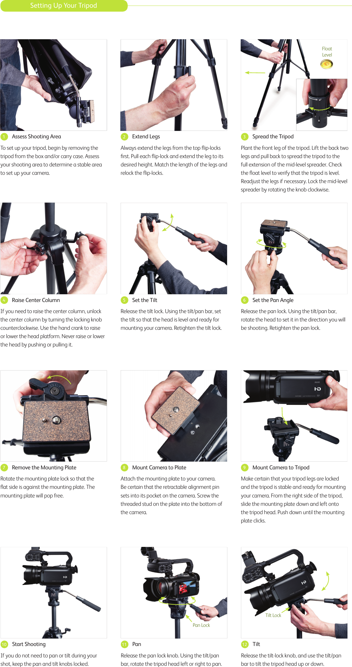 Magnus VT 100, 200, 300 Tripods User Manual 104488