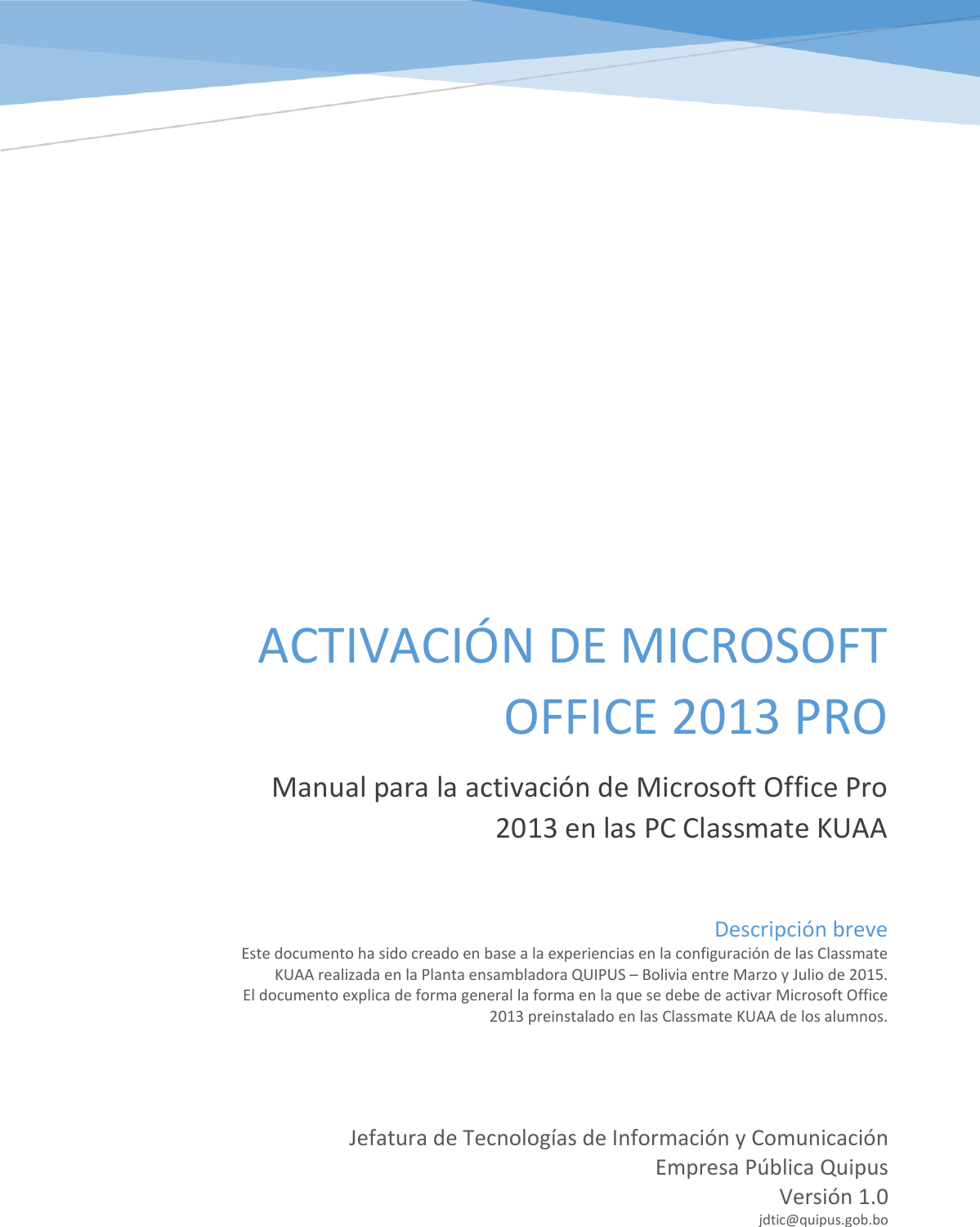 ACTIVACIÓN DE MICROSOFT OFFICE 2013 PRO 11 MANUAL ACTIVACION