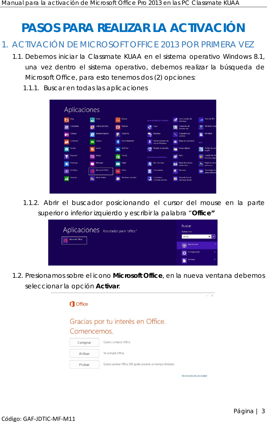 Page 4 of 10 - ACTIVACIÓN DE MICROSOFT OFFICE 2013 PRO 11 - MANUAL ACTIVACION