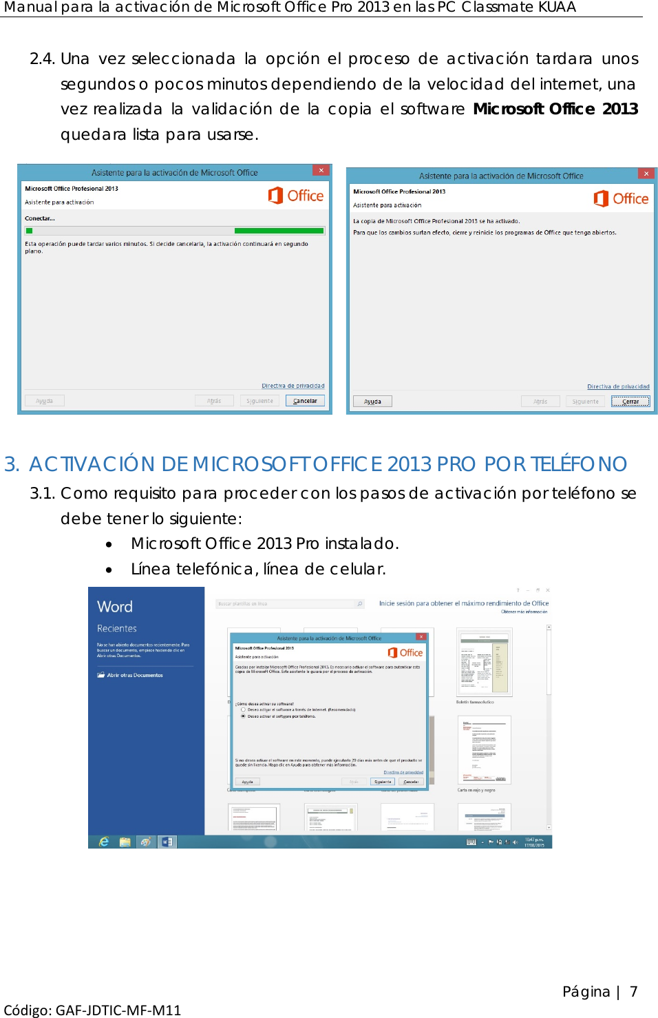 Page 8 of 10 - ACTIVACIÓN DE MICROSOFT OFFICE 2013 PRO 11 - MANUAL ACTIVACION