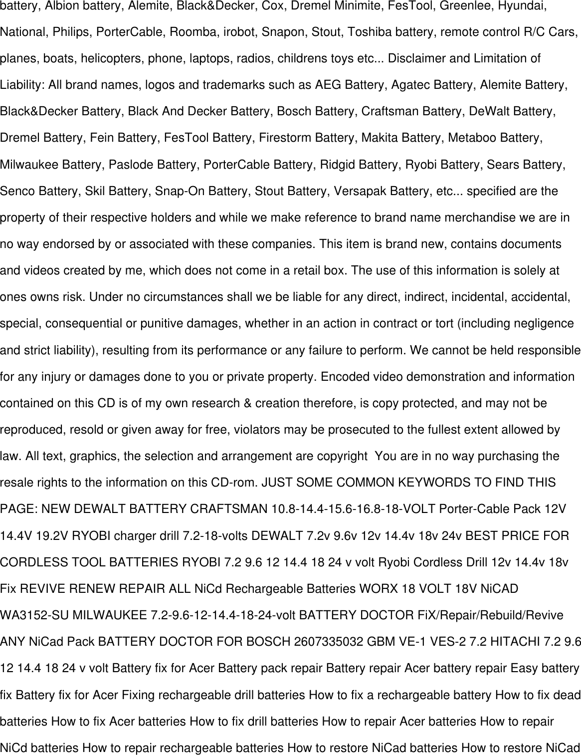 Page 2 of 7 - !! 126414990-battery Doctor Fix Repair Rebuild Any Nicad Battery