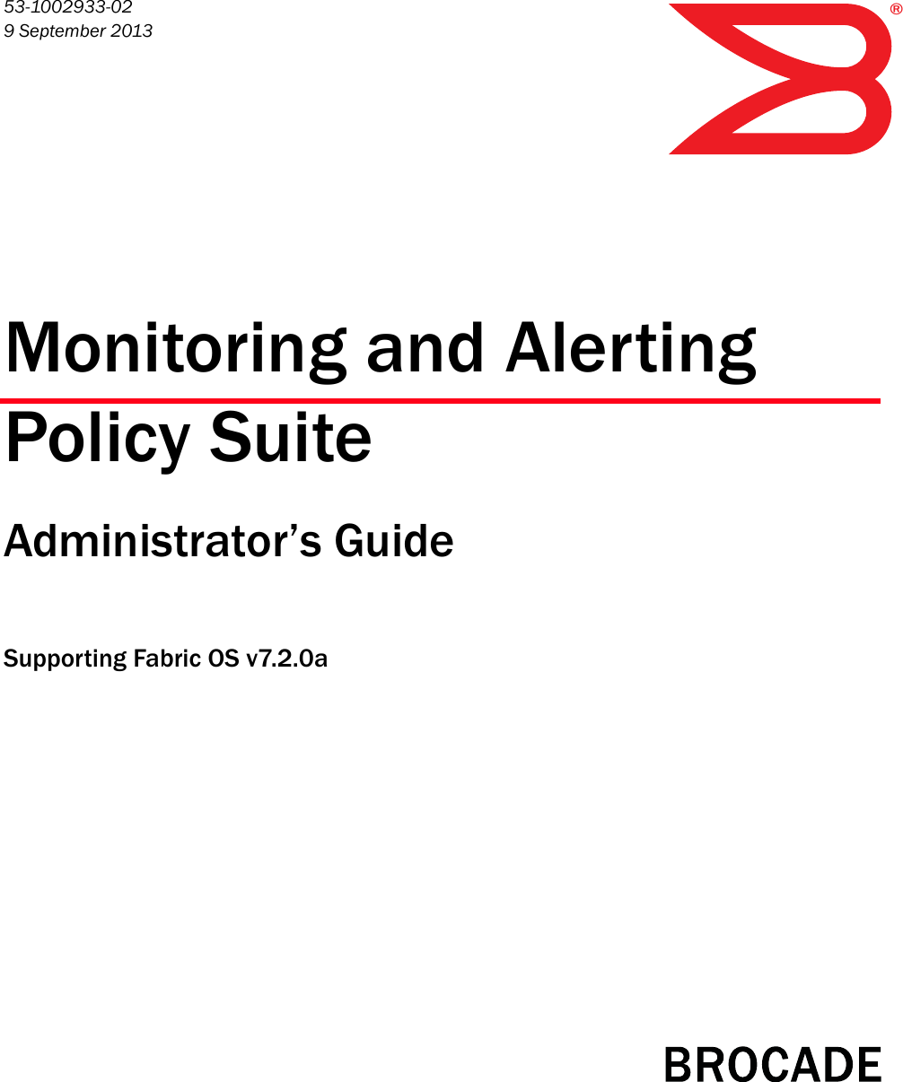 Monitoring And Alerting Policy Suite Administrator’s Guide V7.2.0a