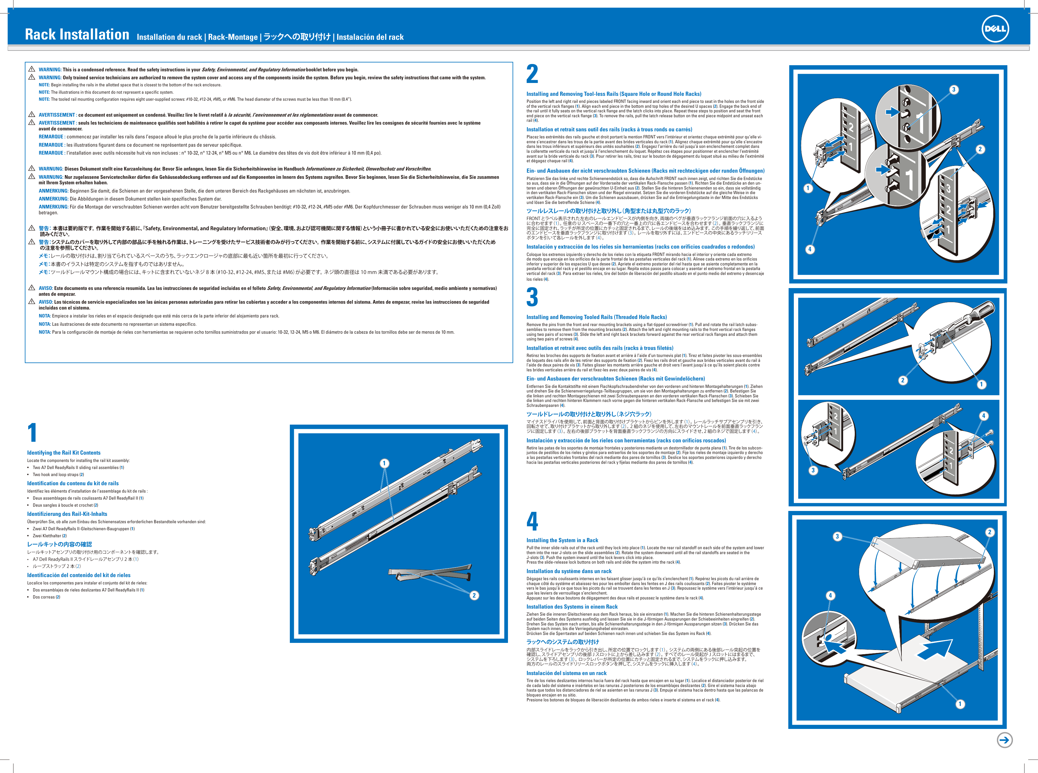 Page 1 of 2 - Rack Installation — Sliding Rails  1508076648rack Install Guide 1u Sg8 En-us