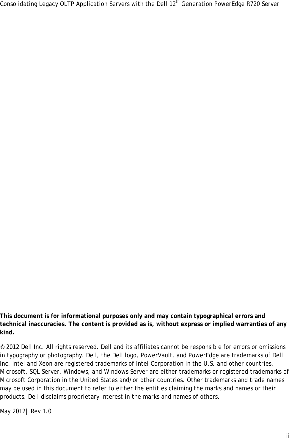 Page 2 of 9 - Consolidating Legacy OLTP Application Servers With The Dell 12th Generation PowerEdge R720 Server 1508076951poweredge-r720 White Papers98 En-us