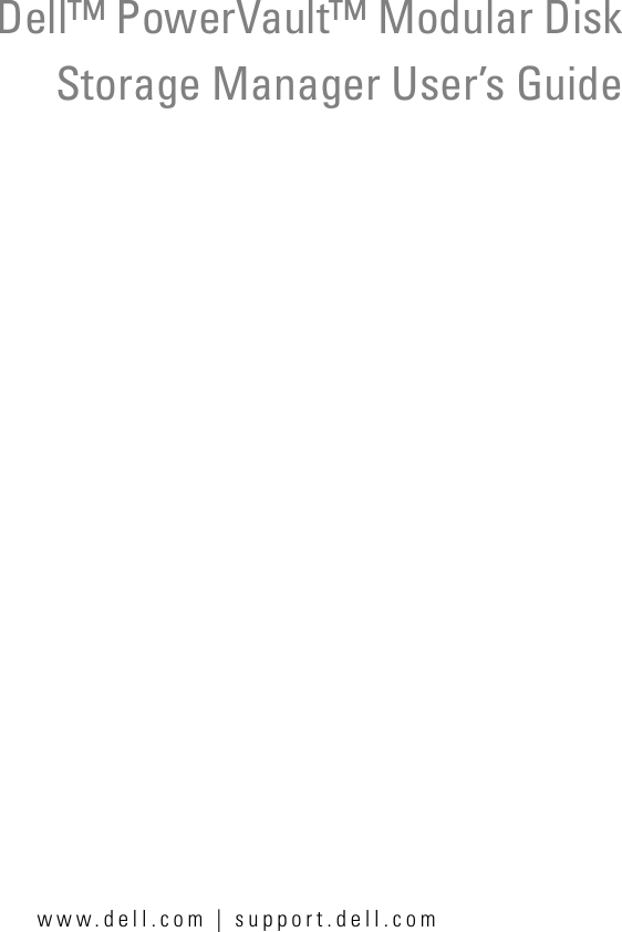 Dell PowerVault Modular Disk Storage Manager User’s Guide (Firmware