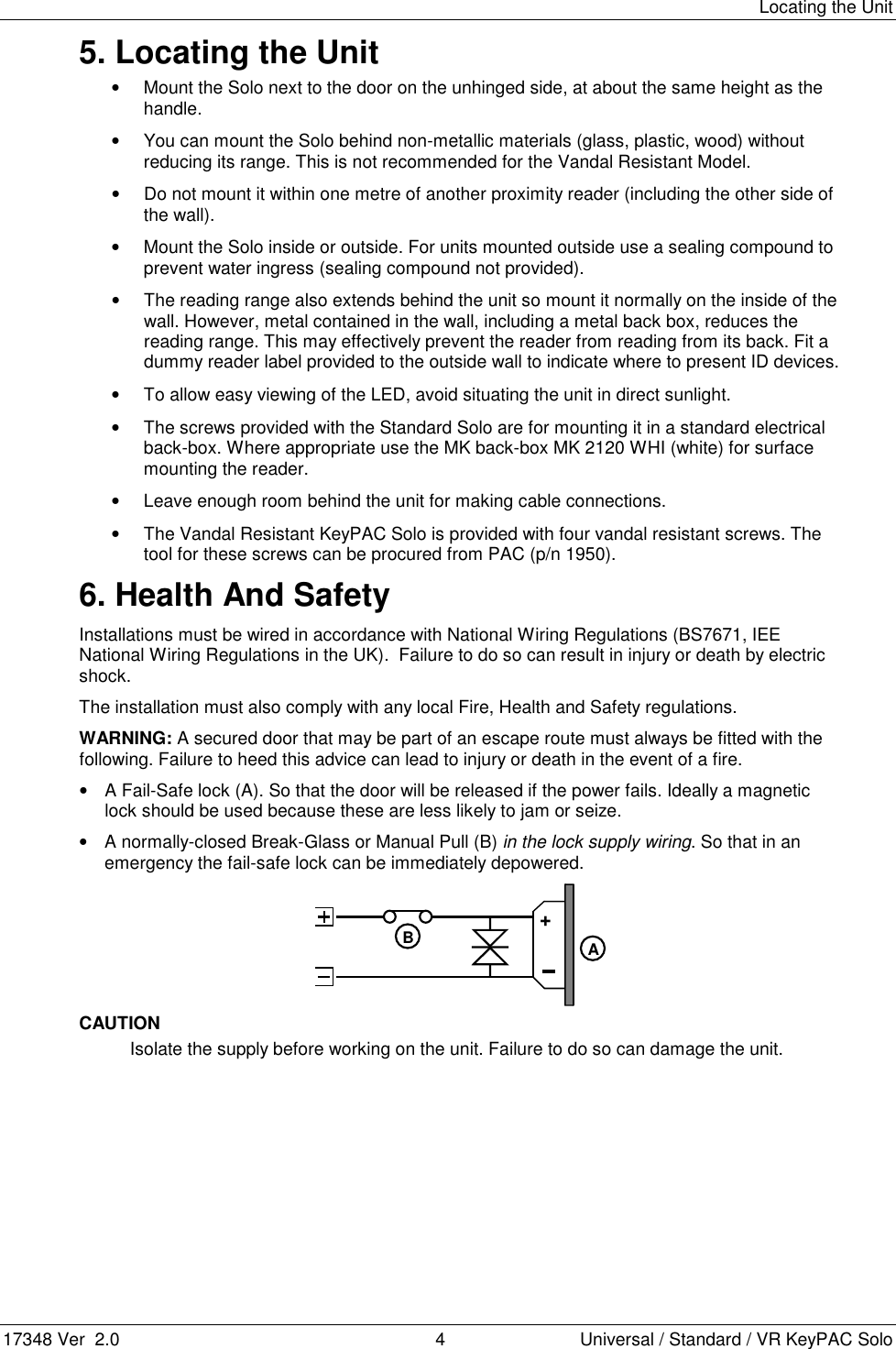 Page 4 of 12 - 376\377\0001\0007\0003\0004\0008\000 \000v\0002 17348 V2 - Key PAC Solo Quick Start Guide