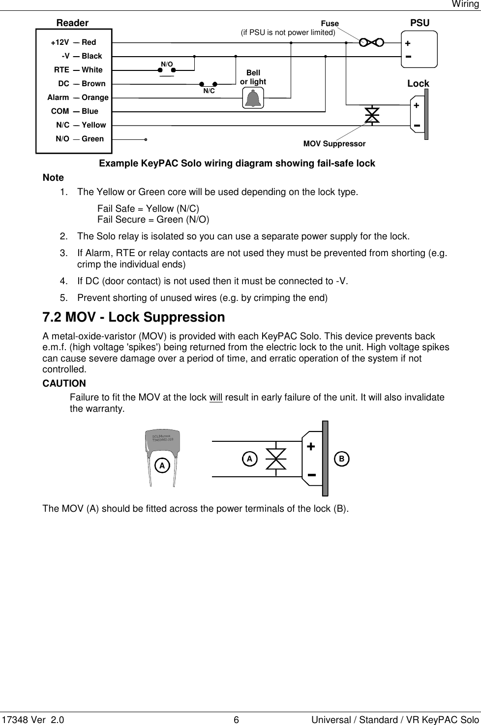 Page 6 of 12 - 376\377\0001\0007\0003\0004\0008\000 \000v\0002 17348 V2 - Key PAC Solo Quick Start Guide