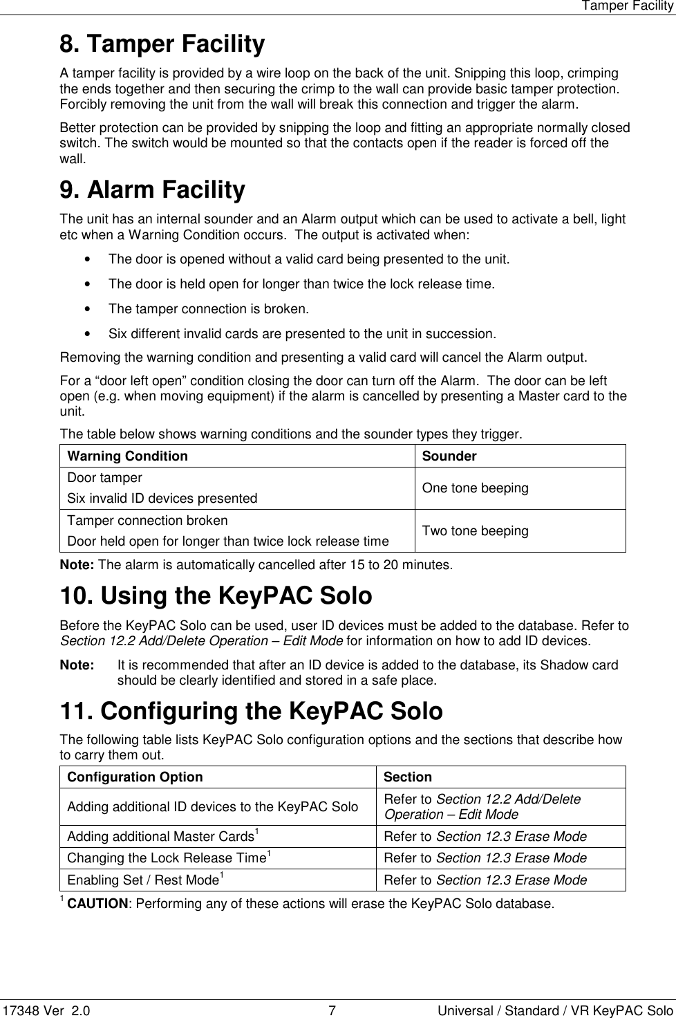 Page 7 of 12 - 376\377\0001\0007\0003\0004\0008\000 \000v\0002 17348 V2 - Key PAC Solo Quick Start Guide