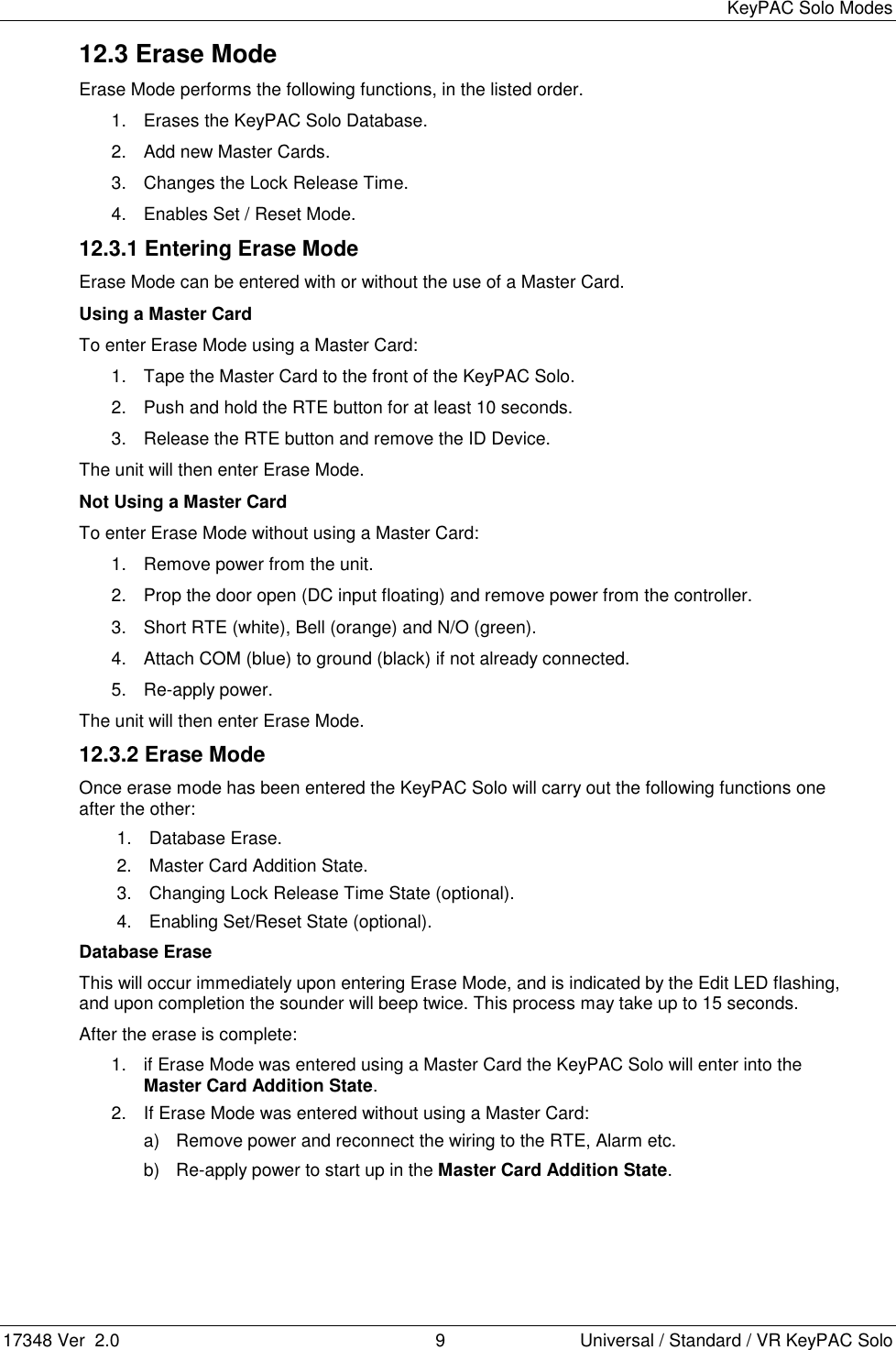 Page 9 of 12 - 376\377\0001\0007\0003\0004\0008\000 \000v\0002 17348 V2 - Key PAC Solo Quick Start Guide