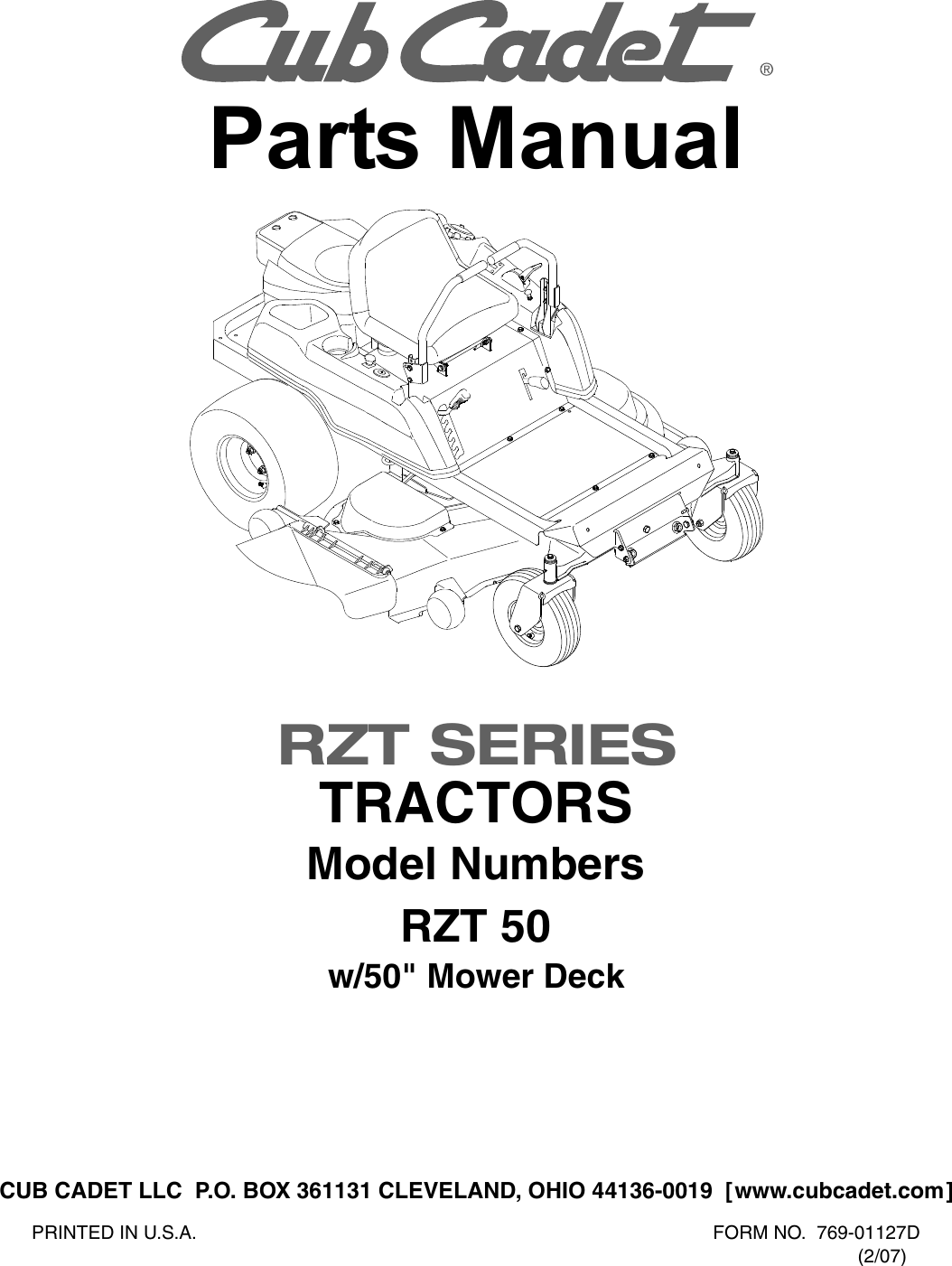 Cub Cadet Rzt 50 Manual